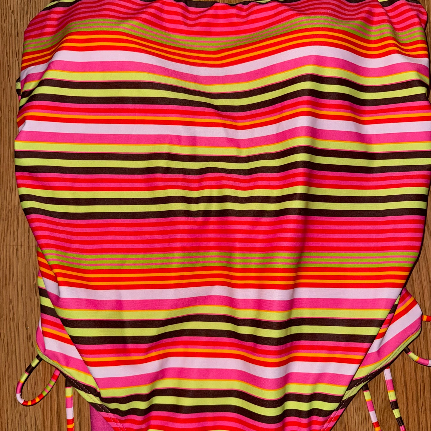 Striped cheeky one piece swimsuit