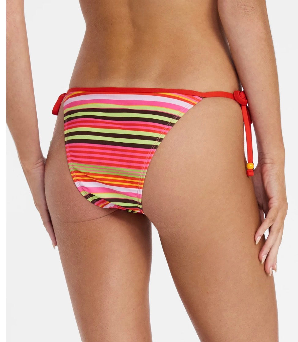 Side tie striped bikini bottoms