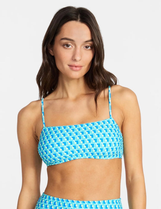 Geo print bralette bikini top