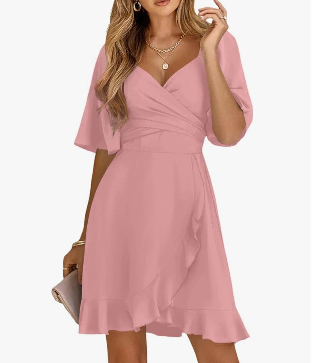 V neck wrap dress