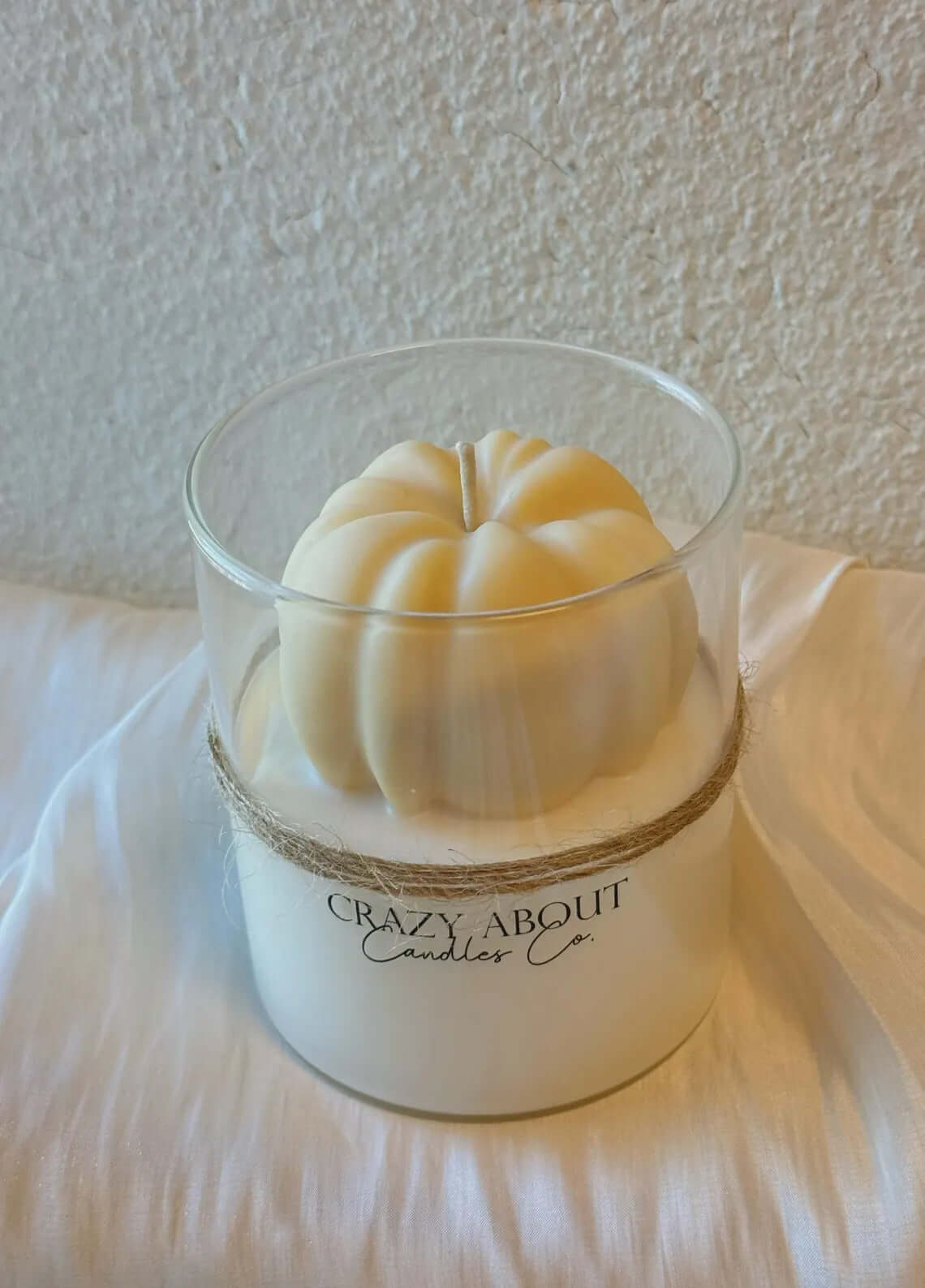 Handmade Pumpkin Candle in Glass Jar for Fall Decor and Seasonal Gifting